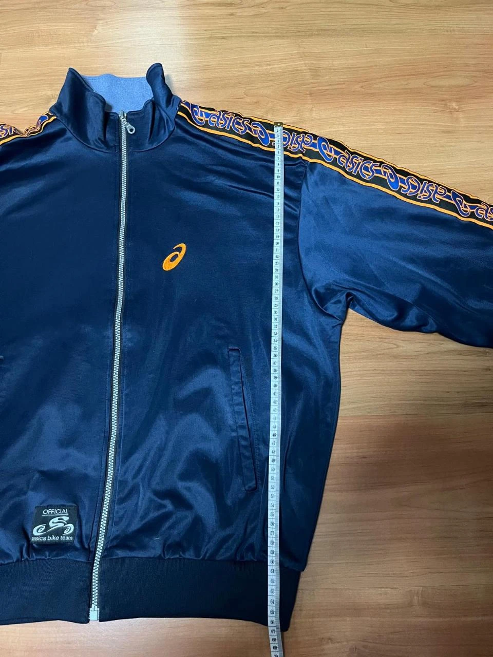 Asics Bike Team Vintage Navy Blue Track Jacket Y2K Size L – photo 9